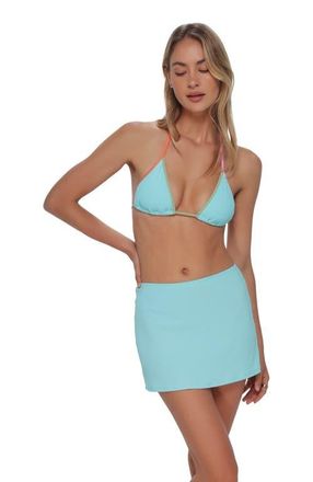 Swim Systems Bree Cover-up Mini Skirt in Aqua Haze Rib at Nordstrom, Size X-Large