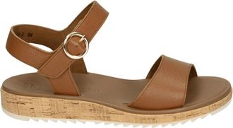 Paul Green Sportieve Sandalen in Cognac Leer - Dames - Sandalen - Bruin - 38 EU - Leer - Schoenen