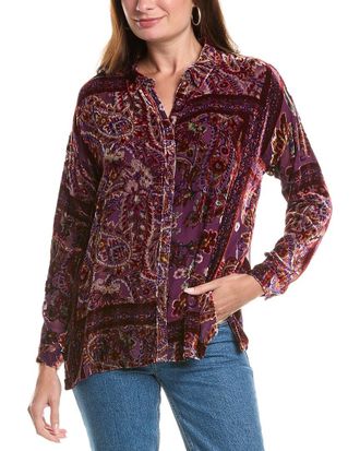 Johnny Was The Slim Audrey Collared Silk-Blend Shirt