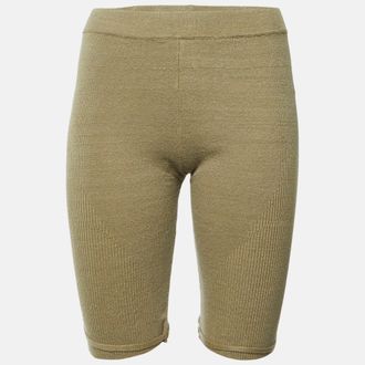 Jacquemus Green Rib Knit Buckle Detail Sierra Shorts