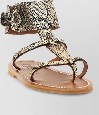 K.Jacques leather python print sandals