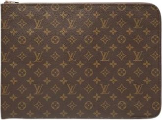 Louis Vuitton Pre-owned Clutches, female, Brown, Size: ONE SIZE Pre-owned Monogram Canvas Zip Around Clutch