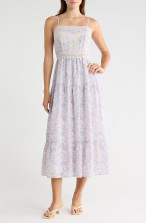 Melrose and Market Lace Bodice Tiered Dress in Ivory Floral at Nordstrom Rack, Size Xx-Large