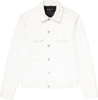 Purple leather trucker jacket - men - Leather - L - White
