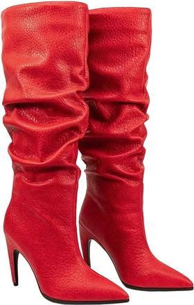 Generic Women Thigh High Suede Boots Pleated Shaft Stiletto Heel Winter Outdoor Casual Long Boot