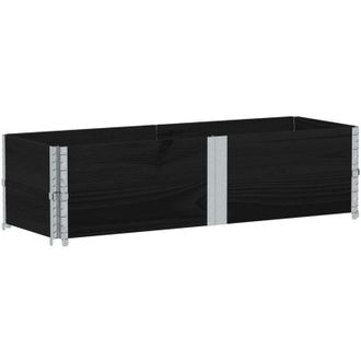 vidaXL Jardinera De Madera Maciza De Pino Negro 150x50 Cm Vidaxl