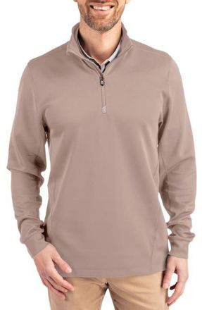 Cutter & Buck Traverse Stretch Quarter Zip Pullover in Mushroom at Nordstrom, Size Xxx-Large