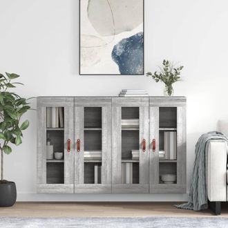 vidaXL Vidaxl - Armarios De Pared 2 Uds Madera De Ingenier&iacute;a Gris Sonoma