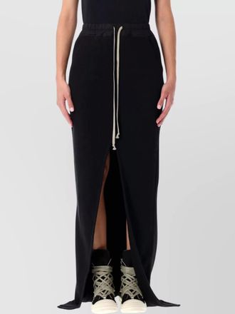 Rick Owens cotton high-rise front-slit maxi skirt