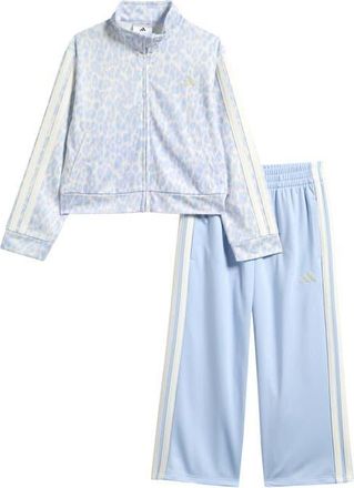 adidas Kids Recycled Polyester Track Jacket & Pants Set in Crystal Sky at Nordstrom, Size 2T