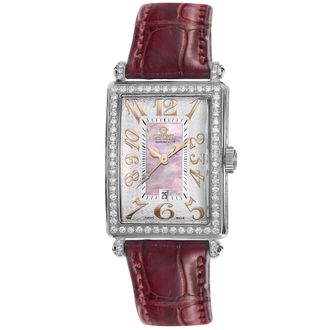 Gevril Group WoMens 7248RV Mini Quartz Avenue of Americas Pink Diamond Watch - White - One Size