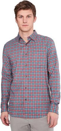 Faherty Movement Brushed Shirt Mens Clothing Blue Sierra Plaid : 2XL, Cotton/Spandex/Viscose
