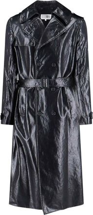 Maison Margiela Double -breasted coat in Faux leather