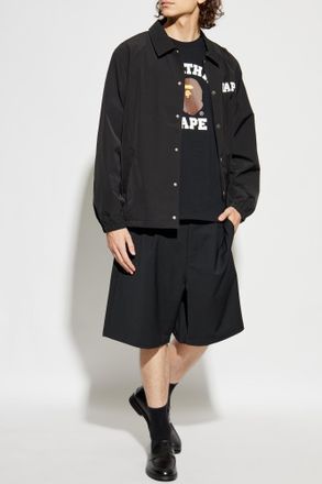 A Bathing Ape Light Jacket With Logo, Mens, Black
