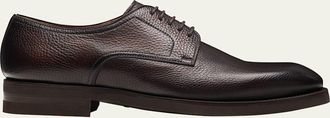 Magnanni Mens Melich III Grained Leather Rubber-Sole Derby Shoes