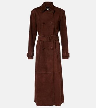 Nour Hammour Tate suede trench coat