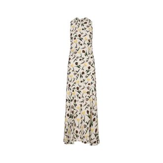 Marni Maxi Dresses, female, White, Size: S White Sleeveless Tulip and Hares Dress