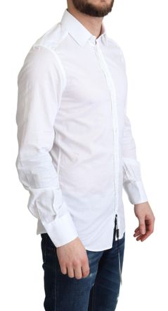 Dolce & Gabbana Mens White Cotton Long Sleeves Formal Shirt