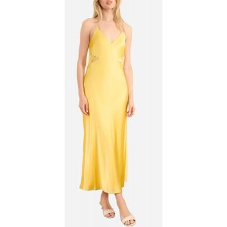 Cami NYC Carli Lace Detail Satin Slipdress in Custard at Nordstrom, Size Xx-Small