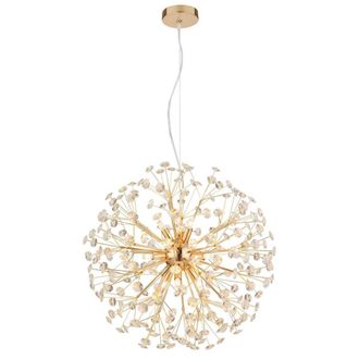 Netlighting Katrina Spherical Pendant Gold Colors K9 Crystals 9x G9 3000K