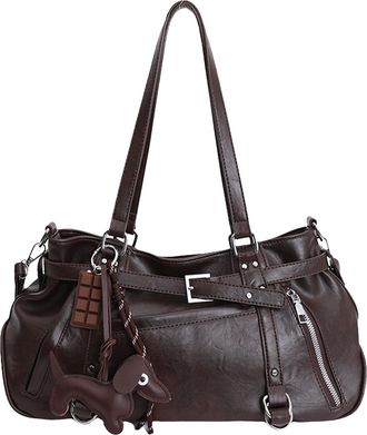 Generic Cymwer Women PU Shoulder Bag Zipper Underarm Purse Large Capacity for Daily (Coffee) (Coffee)