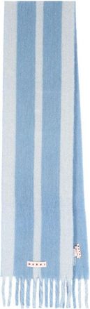 Marni Striped Logo Scarf - Light Blue