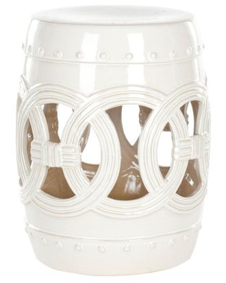 Safavieh White Ceramic Double Coin Stool