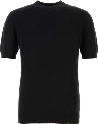 Fedeli Black Cotton Sweater