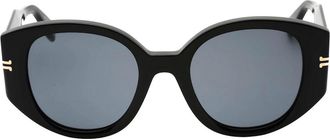 Marc Jacobs Womens Marc Jacobs Grey Rounded Lens Black Sunglasses - Size: ONE size