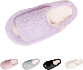 Generic Ladies Slippers Ladies Fashion Winter Insulation Closed Toe Flat Bottom Soft Footwear Solid Color Thick Sole Anti Slip Plush For Couples Cozy Slippers