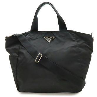 Prada Black Nero Nylon Shoulder Bag Tote Bag (Pre-Owned)