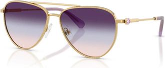 Swarovski Sk 7031 Aviator Zonnebril - Dames - Zonnebrillen - Geel - 59 MM - Accessoires