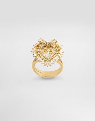Dolce & Gabbana Devotion Ring 18 Carat Yellow Gold And Diamonds - Woman Rings Gold 46