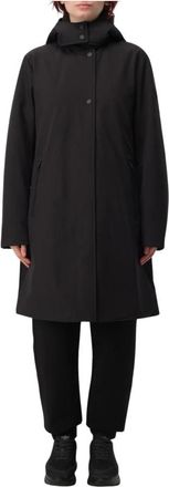 Woolrich Parkas, female, Black, L, Water Resistant Trench Coat