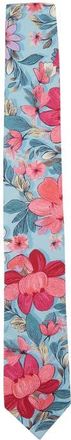 Lords of Harlech Taddeo Merino Wool Tie in Catalan Floral Teal at Nordstrom
