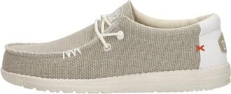 Hey Dude Wally Braided - Heren - Veterschoenen - Beige - 42 EU - Katoen - Schoenen