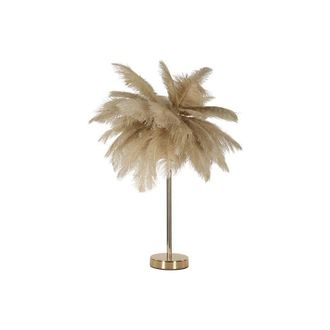 Mauro Ferretti Lampada da tavolo con paralume in piume e 2 punti luce Palm S - Marrone