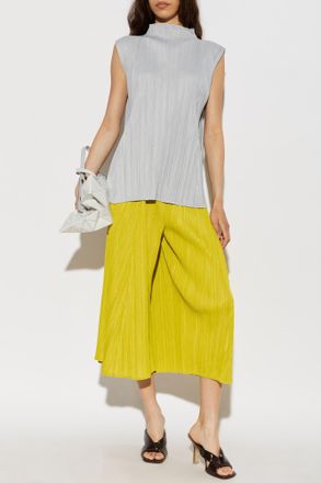 Pleats Please Issey Miyake Pleated Top, Womens, Grey