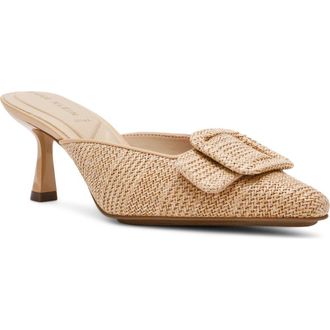 Anne Klein Cassia Kitten Heel Mule in Natural Raffia at Nordstrom, Size 8.5