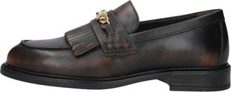Tommy Hilfiger TH Chain Fringe Leder Loafer - Dames - Loafers - Bruin - 39 EU - Katoen - Schoenen