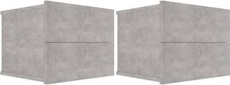 vidaXL Vidaxl - Bedside Cabinets 2 pcs Concrete Grey 40x30x30 cm Engineered Wood