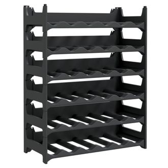 Berkfield Home Wine Rack for 36 Bottles PP Stackable in Black