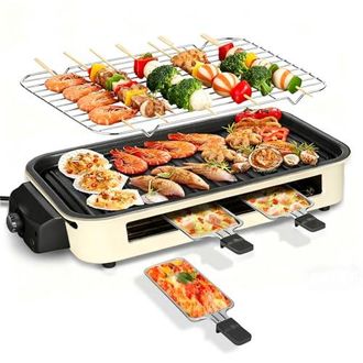 OEM Parrilla El&eacute;ctrica De Interior De 1500 W, 2 En 1, Sin Humo, Con Placa De Cocci&oacute;n Antiadherente Extra&iacute;ble Y Placa De Asar, Control De Temperatura, Barb