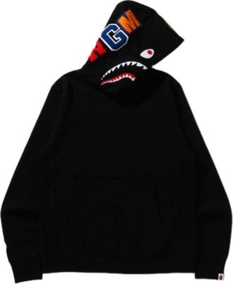 A Bathing Ape Shark Pullover Hoodie Black 1K80-114-013-BLACK
