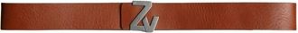 Zadig&Voltaire Accessoires, Heren, Bruin, S, Leer, ZV Initiale Riem