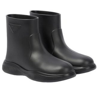 Prada Logo Embossed Rubber Boots Size 42