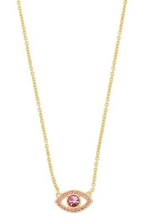 Kurt Geiger Pav&eacute; Evil Eye Pendant in Pink at Nordstrom Rack