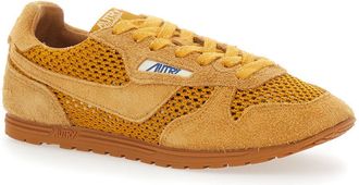 Autry Womens Trainers Windspin Brown Suede Textile Sneaker