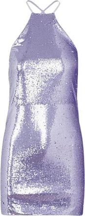 The Attico Pailletten Geborduurde Rugloze Lila Jurk - Dames - Korte kleedjes - Paars - XS - Pailletten - Kleedjes