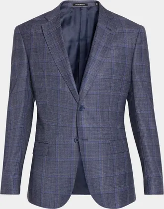 Emporio Armani Men & apos;s G Line Blurred Plaid Single-Breasted Sport Coat